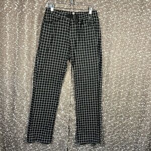 Volcom Black And White Casual Grid Print Clip‎ Belt Pants Size Medium
